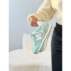 NEW BALANCE 574 couro verde