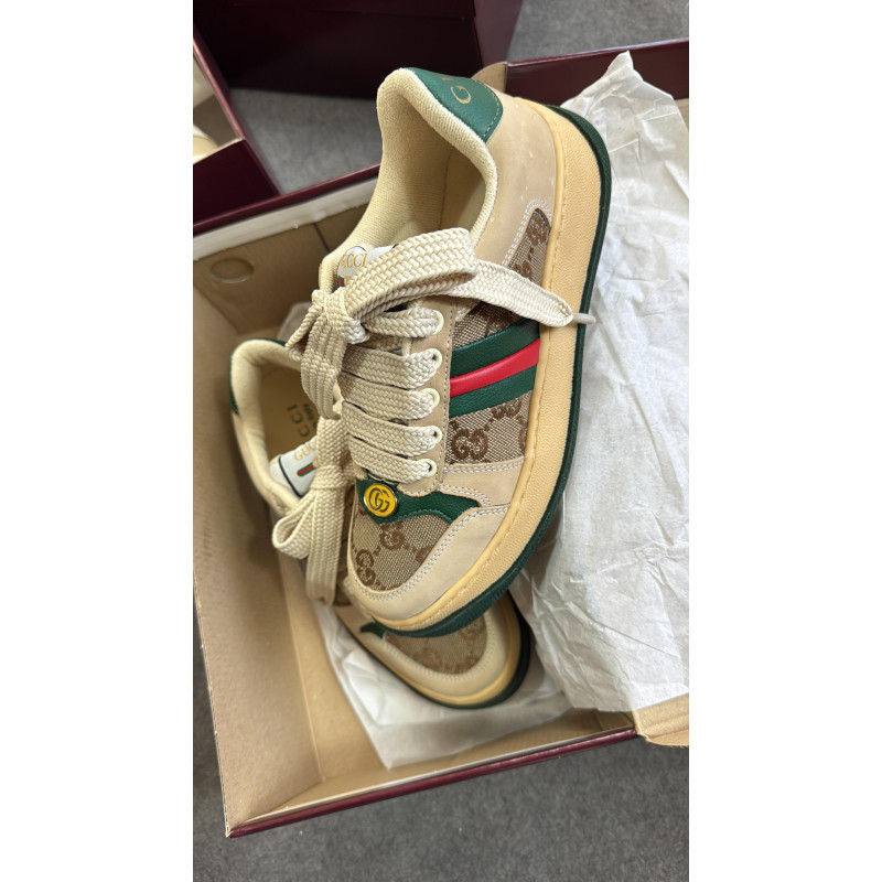 Gucci  Screener de couro off/verde
